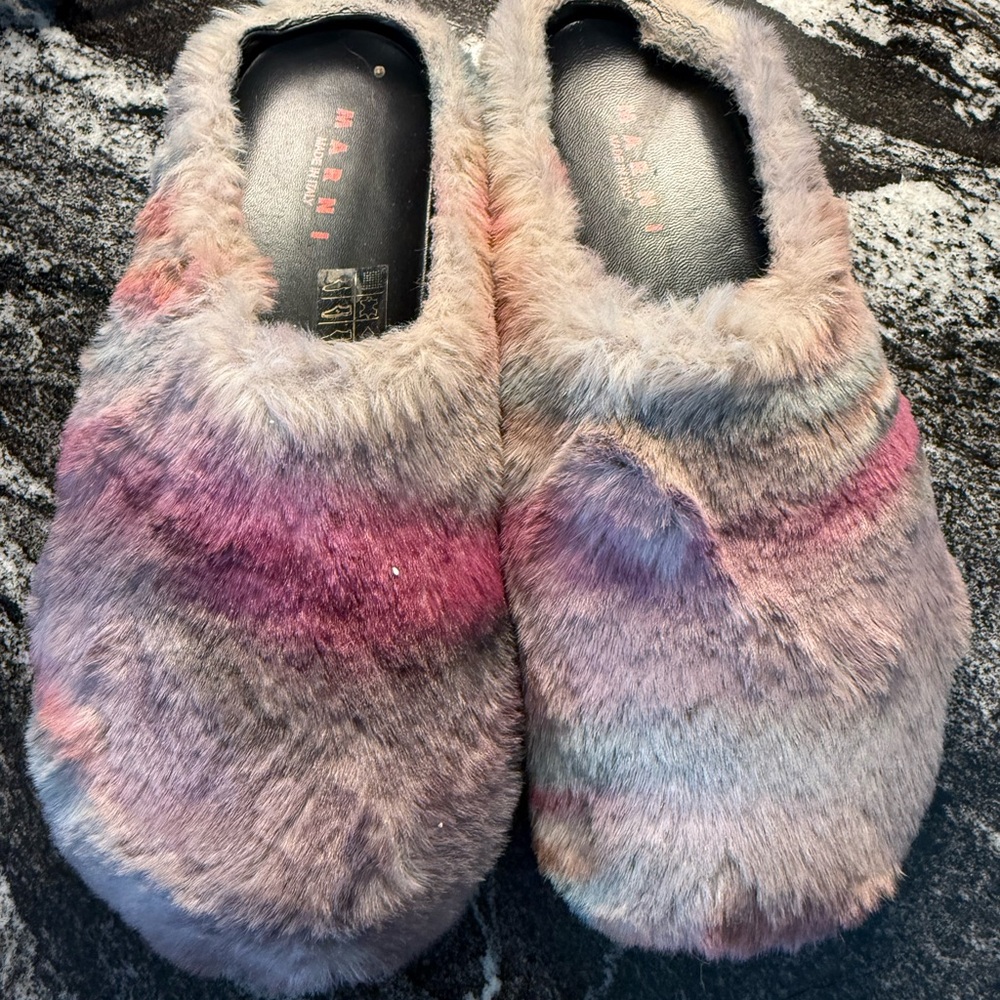 Marni Plush Pink and Purple Slippers